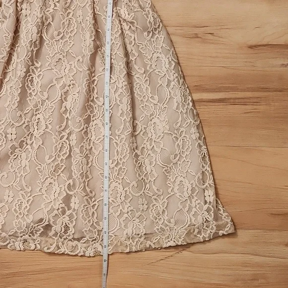 ZARA WOMAN Tan color  Lace Sleeveless Dress, Sz S - Picture 10 of 12